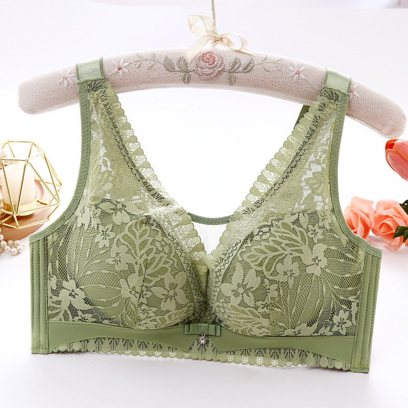 Ασύρματο δαντελένιο σουτιέν Push-Up με 3/4 κύπελλα, πλευρική στήριξη, ρυθμιζόμενες τιράντες, πολυτελής σχεδιασμός