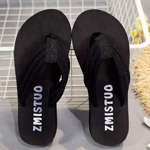 Ručno rađene ženske papuče s perima strusa, koreanski stil, platforma, EVA đon, gornji dio: Shih Tzu, ravni potplat, debljina potplata 0–3 cm