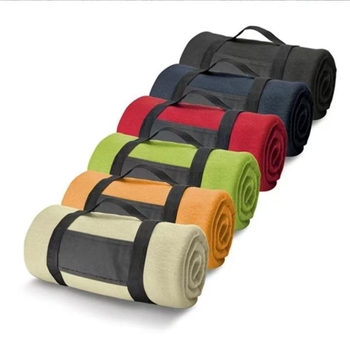 Κουβέρτα από πολυεστέρα πολάρ φλίς με διπλής όψης βελούδο και κέντημα λογότυπου, για όλες τις εποχές