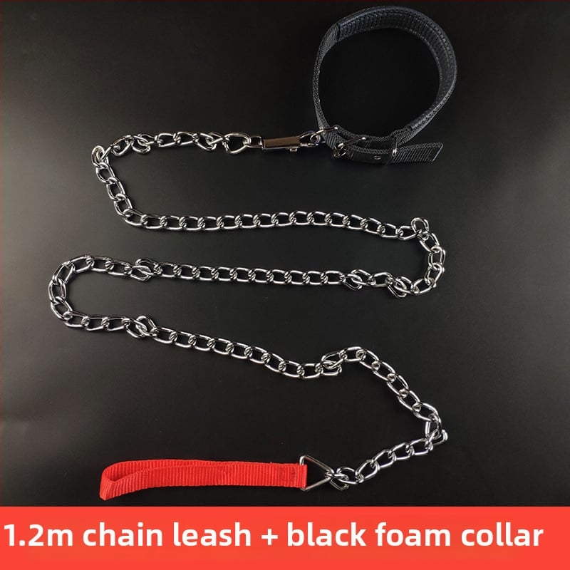 Кучешка каишка с железен синджир – верижна каишка за домашни любимци, висулка