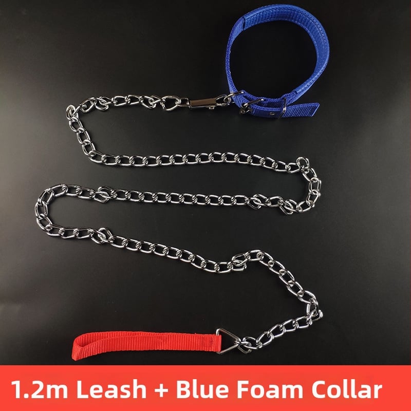 Кучешка каишка с железен синджир – верижна каишка за домашни любимци, висулка