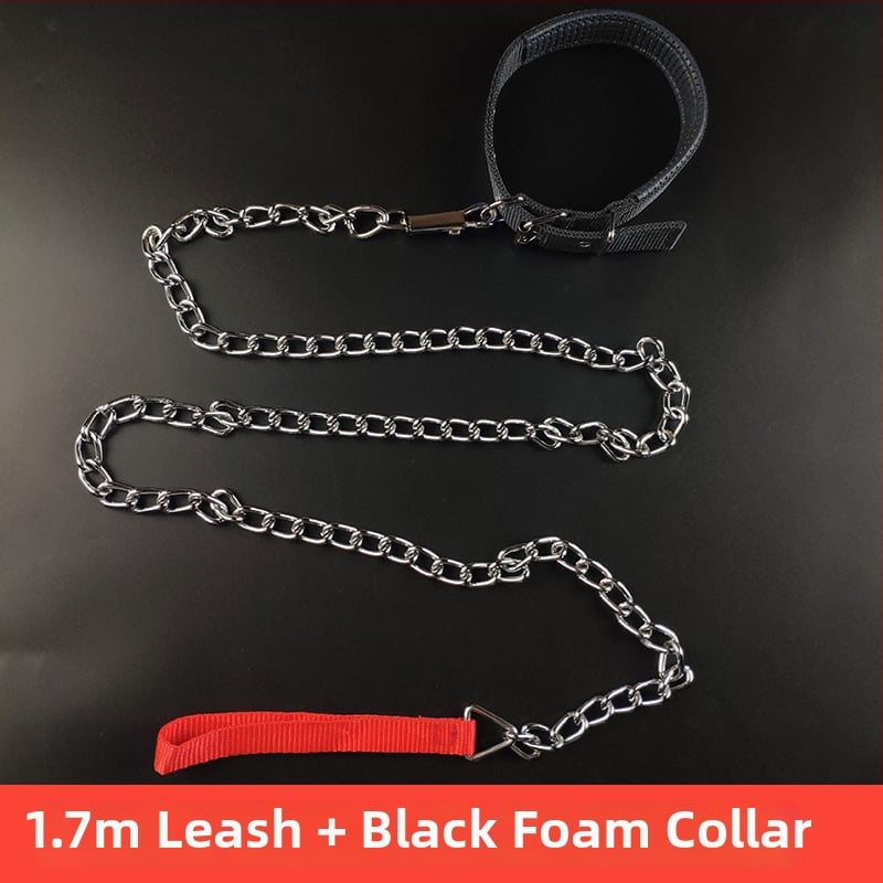 Кучешка каишка с железен синджир – верижна каишка за домашни любимци, висулка