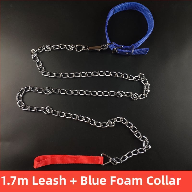 Кучешка каишка с железен синджир – верижна каишка за домашни любимци, висулка