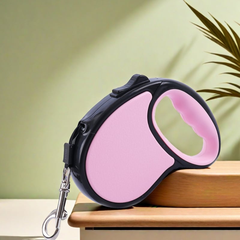 Телескопична каишка за кучета с еднобутонно спиране и антиразкъсване, нейлонова конструкция, регулируема