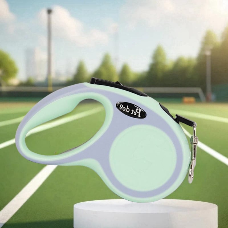 Телескопична каишка за кучета с еднобутонно спиране и антиразкъсване, нейлонова конструкция, регулируема