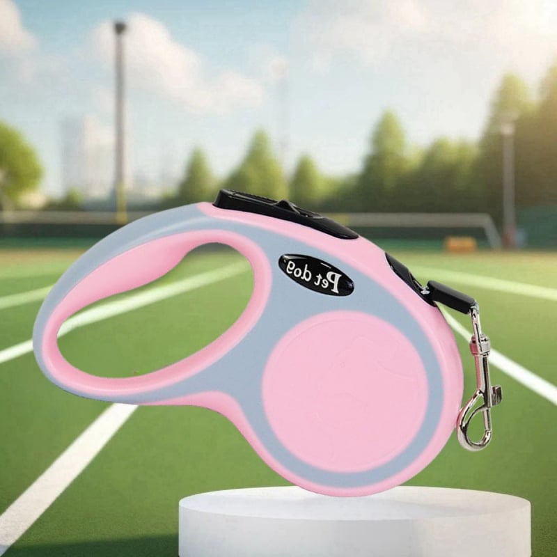 Телескопична каишка за кучета с еднобутонно спиране и антиразкъсване, нейлонова конструкция, регулируема