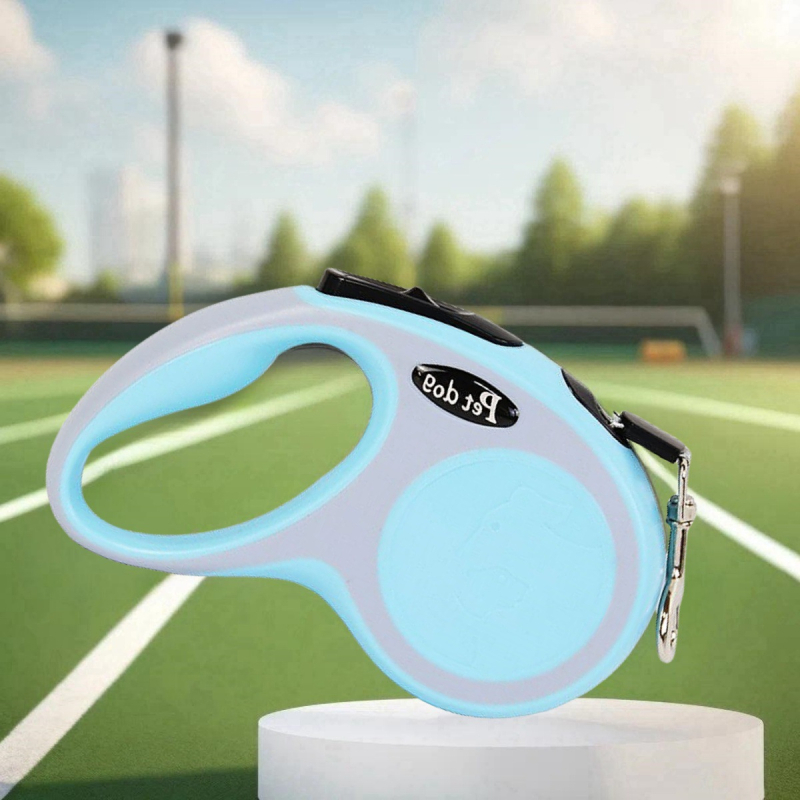 Телескопична каишка за кучета с еднобутонно спиране и антиразкъсване, нейлонова конструкция, регулируема