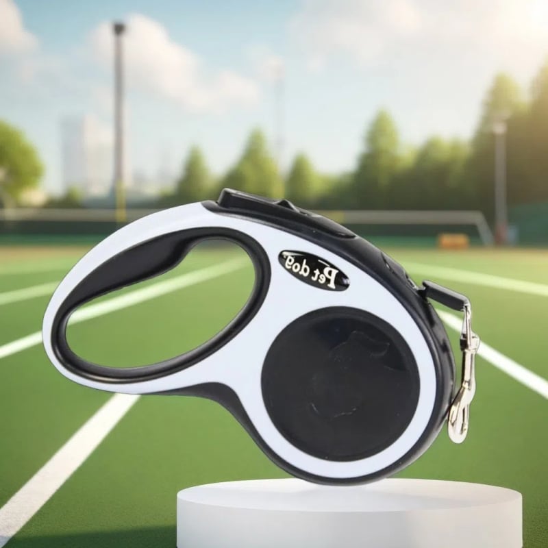 Телескопична каишка за кучета с еднобутонно спиране и антиразкъсване, нейлонова конструкция, регулируема