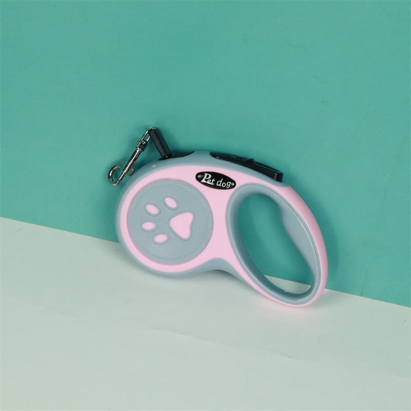 Телескопична каишка за кучета с еднобутонно спиране и антиразкъсване, нейлонова конструкция, регулируема