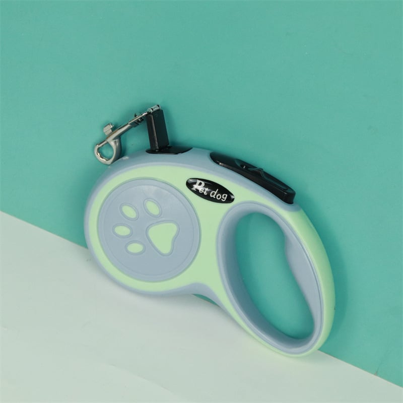 Телескопична каишка за кучета с еднобутонно спиране и антиразкъсване, нейлонова конструкция, регулируема