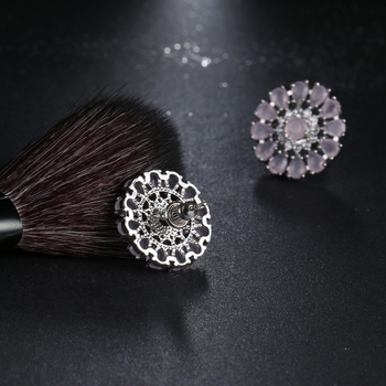 Naušnice od bakra, cirkon u kapljici vode, cvjetni dizajn, za žene — Dark Night Accessories