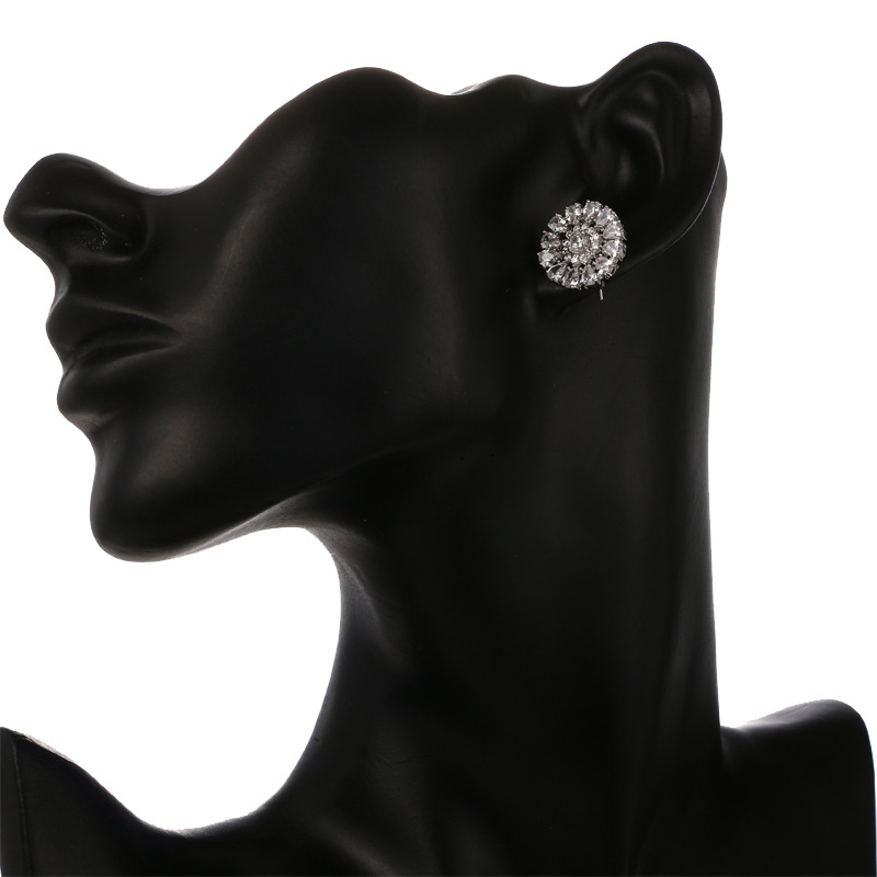 Naušnice od bakra, cirkon u kapljici vode, cvjetni dizajn, za žene — Dark Night Accessories