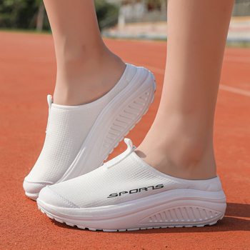 Unisex Wrap Toe Slip-On cipele, mrežasti gornji dio, zaobljeni vrh, EVA đon, klinasti potplat