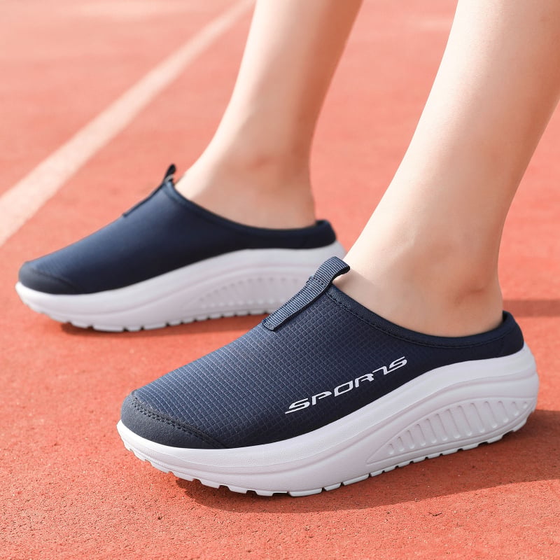 Unisex Wrap Toe Slip-On cipele, mrežasti gornji dio, zaobljeni vrh, EVA đon, klinasti potplat
