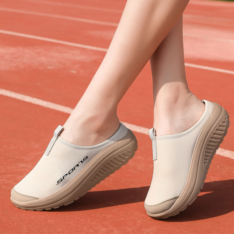 Unisex Wrap Toe Slip-On cipele, mrežasti gornji dio, zaobljeni vrh, EVA đon, klinasti potplat