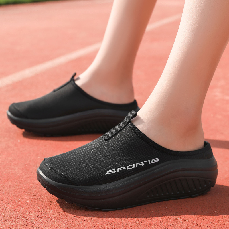 Unisex Wrap Toe Slip-On cipele, mrežasti gornji dio, zaobljeni vrh, EVA đon, klinasti potplat