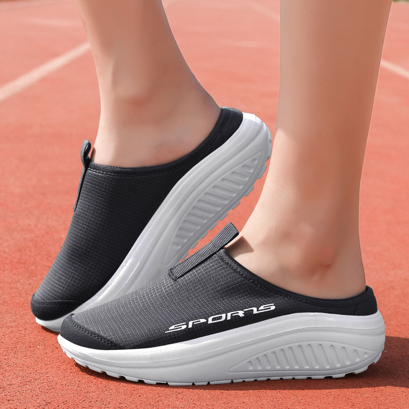 Unisex Wrap Toe Slip-On cipele, mrežasti gornji dio, zaobljeni vrh, EVA đon, klinasti potplat