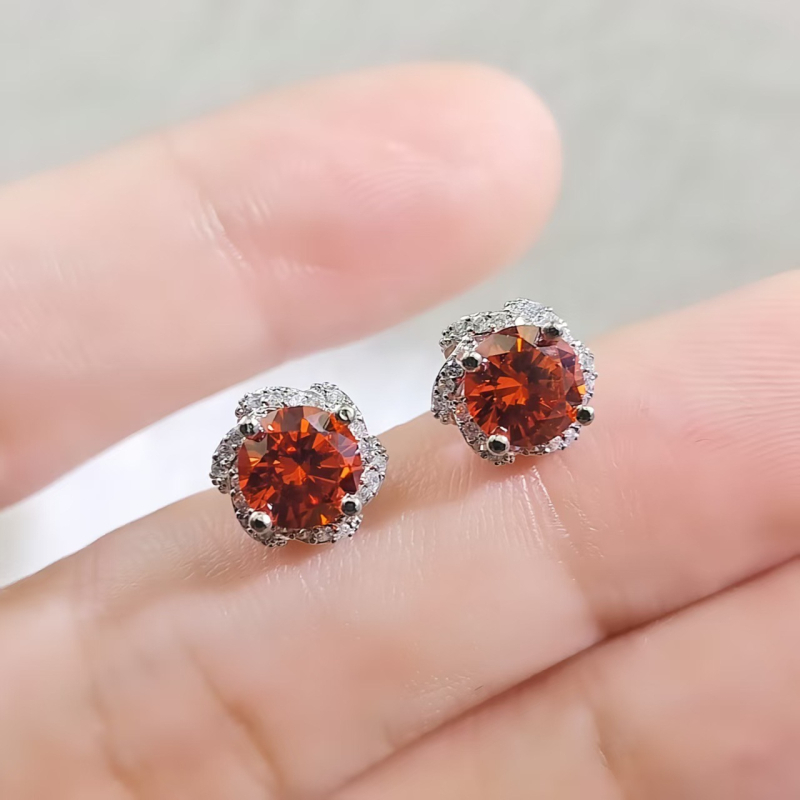 Naušnice | Geometrijski dizajn, srebrni premaz, cirkonij u umetku; Kangzhina Jewelry; svjež i sladak stil