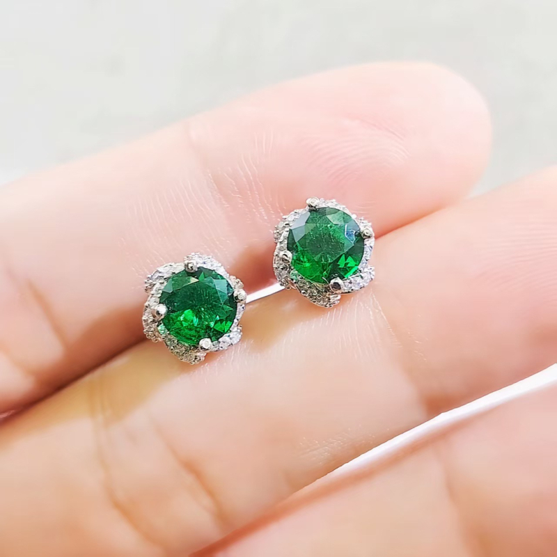Naušnice | Geometrijski dizajn, srebrni premaz, cirkonij u umetku; Kangzhina Jewelry; svjež i sladak stil