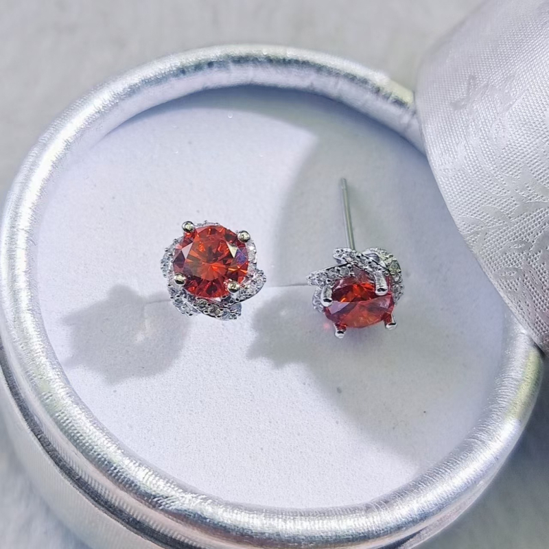 Naušnice | Geometrijski dizajn, srebrni premaz, cirkonij u umetku; Kangzhina Jewelry; svjež i sladak stil