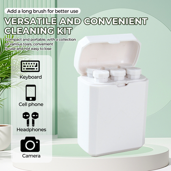 Všestranný čistiaci set pre notebooky, telefóny a digitálne kamery (Model qq-1917); ABS, 70 g, OEM spracovanie, tlač loga