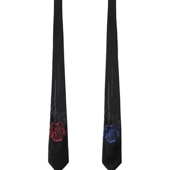 Kravata Yohji Yamamoto s otiskom ruže, Diablo serija, unisex, materijal rayon, oblik cvijeta, proljeće 2025