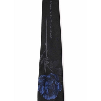 Kravata Yohji Yamamoto s otiskom ruže, Diablo serija, unisex, materijal rayon, oblik cvijeta, proljeće 2025