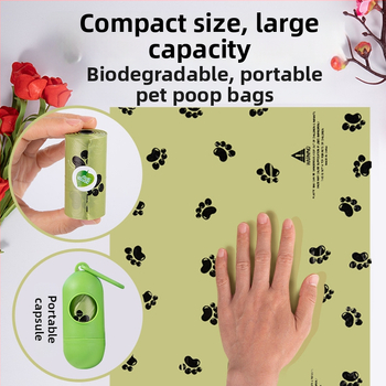 Dispenser pentru pungile de gunoi pentru câini, cu pungi în rol biodegradabile și groase