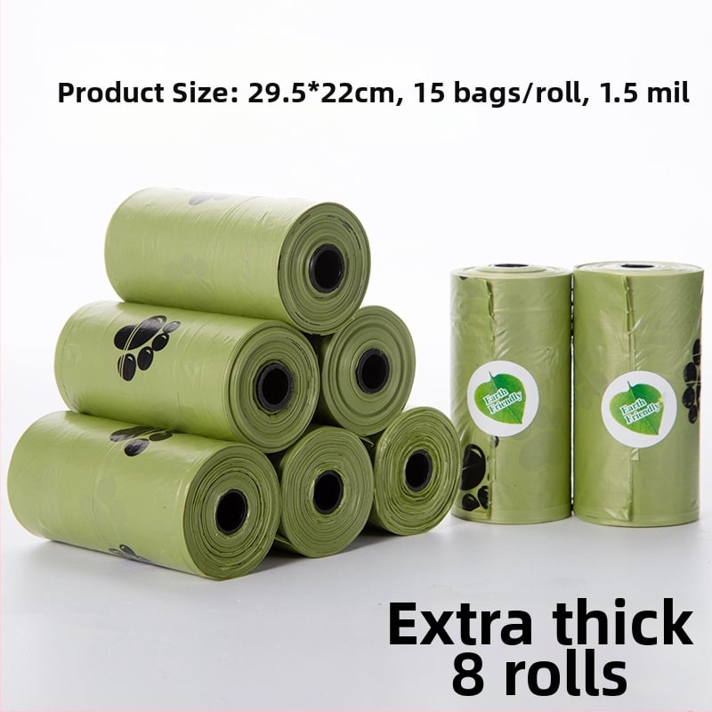 Dispenser pentru pungile de gunoi pentru câini, cu pungi în rol biodegradabile și groase