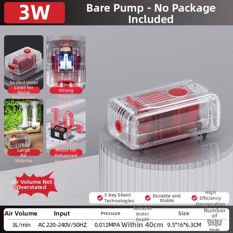 Αντλία Οξυγονώσεως Ενυδρείου Old Fisherman, εξαιρετικά ήσυχος DC αεριστής, 30 dB, βάρος ≤3 kg