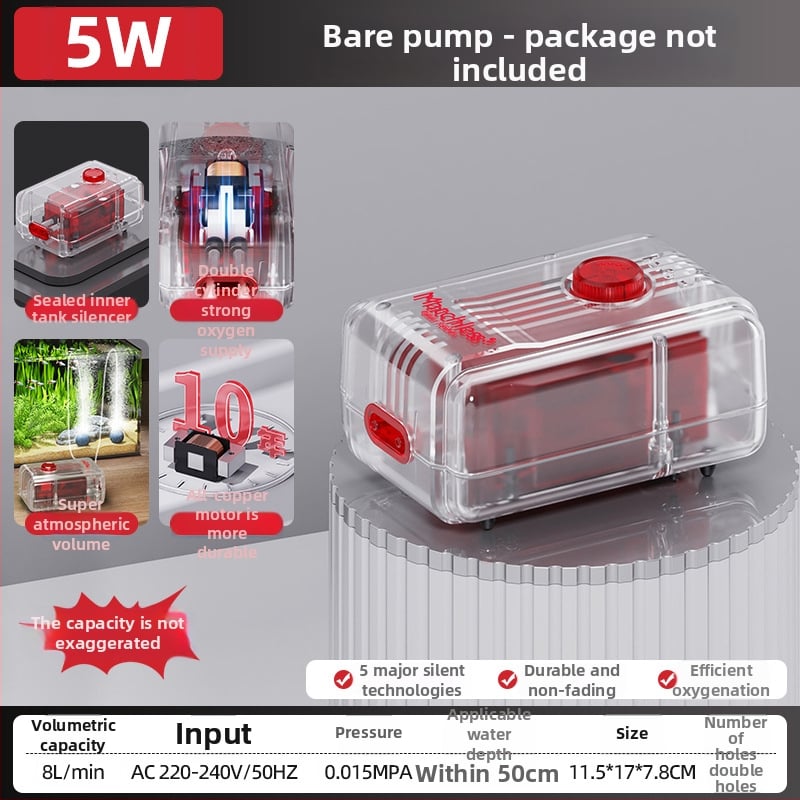 Αντλία Οξυγονώσεως Ενυδρείου Old Fisherman, εξαιρετικά ήσυχος DC αεριστής, 30 dB, βάρος ≤3 kg