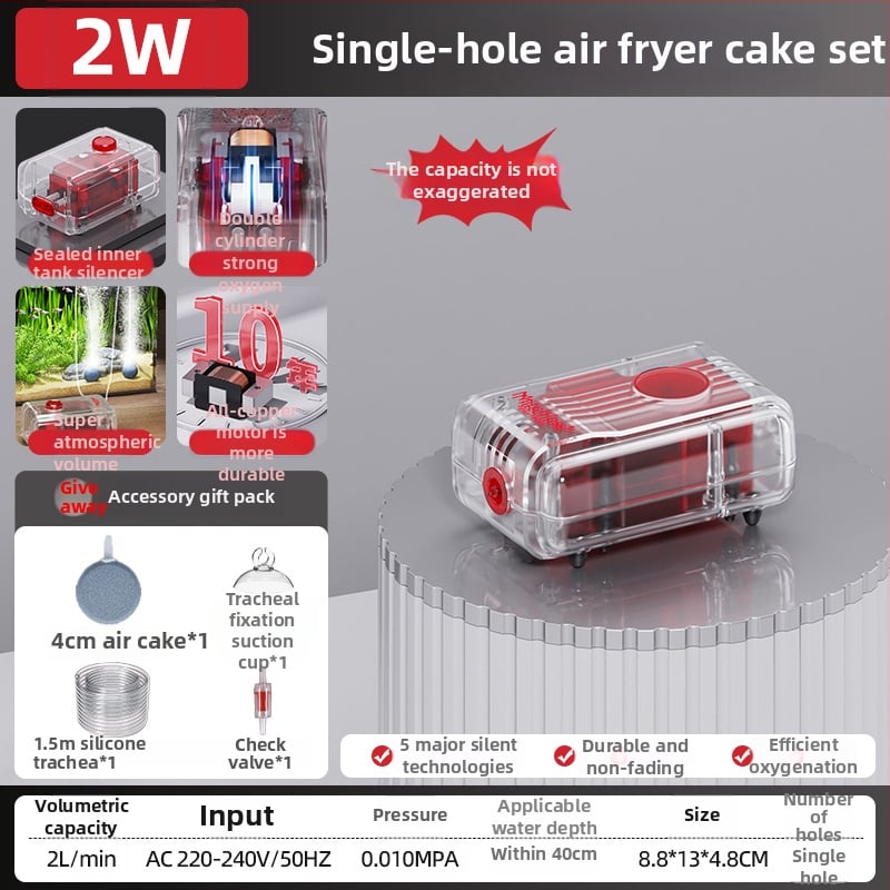 Αντλία Οξυγονώσεως Ενυδρείου Old Fisherman, εξαιρετικά ήσυχος DC αεριστής, 30 dB, βάρος ≤3 kg