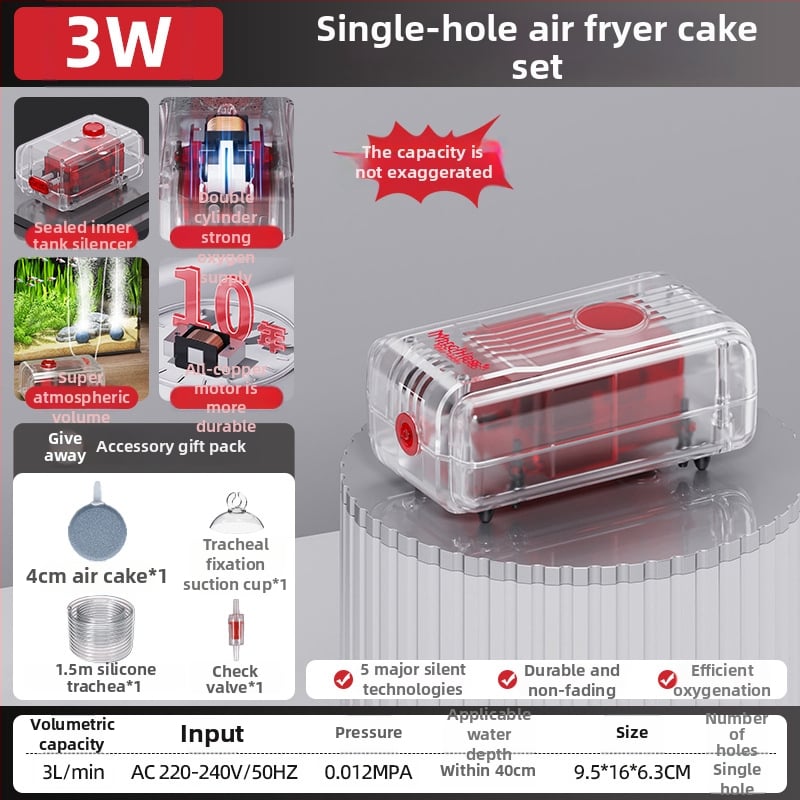 Αντλία Οξυγονώσεως Ενυδρείου Old Fisherman, εξαιρετικά ήσυχος DC αεριστής, 30 dB, βάρος ≤3 kg