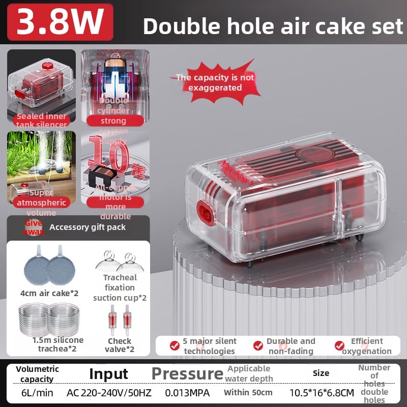 Αντλία Οξυγονώσεως Ενυδρείου Old Fisherman, εξαιρετικά ήσυχος DC αεριστής, 30 dB, βάρος ≤3 kg