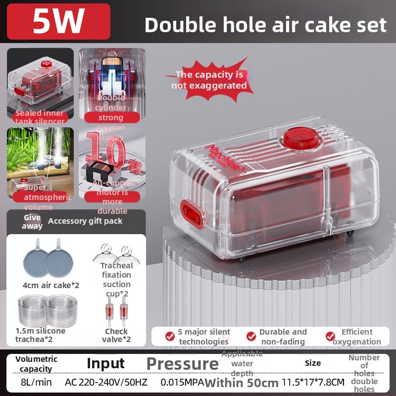 Αντλία Οξυγονώσεως Ενυδρείου Old Fisherman, εξαιρετικά ήσυχος DC αεριστής, 30 dB, βάρος ≤3 kg