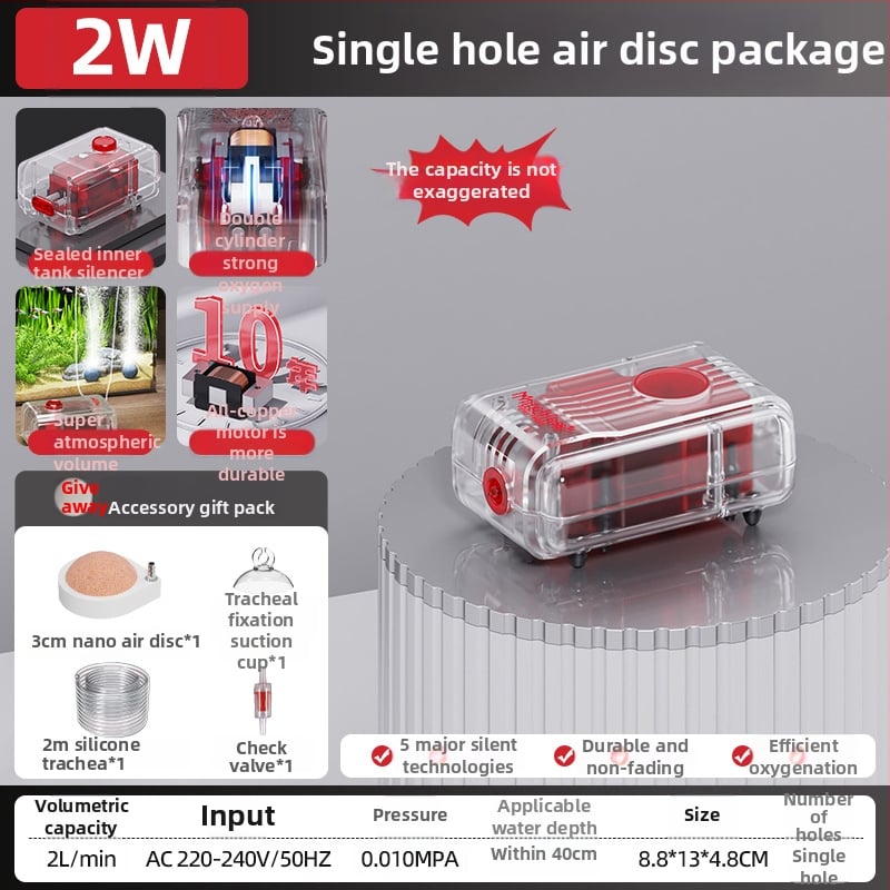 Αντλία Οξυγονώσεως Ενυδρείου Old Fisherman, εξαιρετικά ήσυχος DC αεριστής, 30 dB, βάρος ≤3 kg