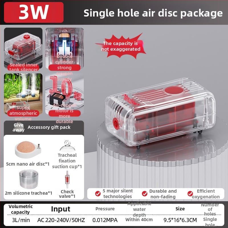 Αντλία Οξυγονώσεως Ενυδρείου Old Fisherman, εξαιρετικά ήσυχος DC αεριστής, 30 dB, βάρος ≤3 kg