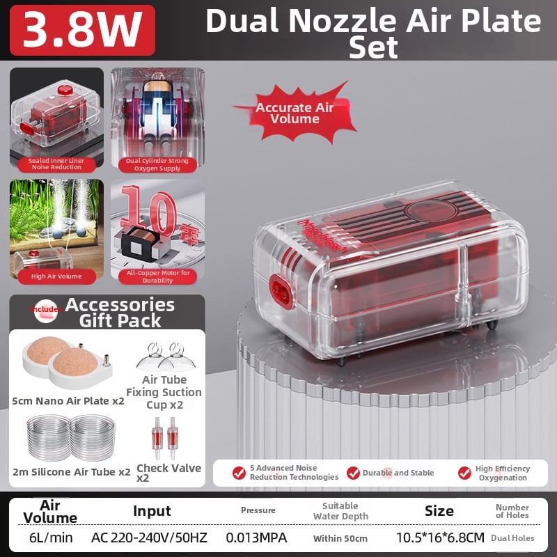 Αντλία Οξυγονώσεως Ενυδρείου Old Fisherman, εξαιρετικά ήσυχος DC αεριστής, 30 dB, βάρος ≤3 kg