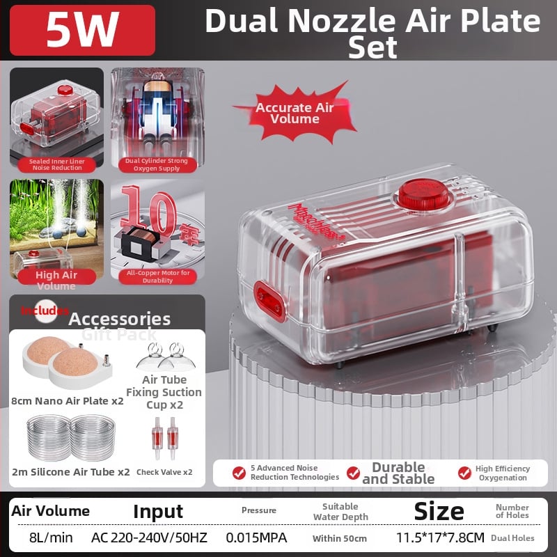 Αντλία Οξυγονώσεως Ενυδρείου Old Fisherman, εξαιρετικά ήσυχος DC αεριστής, 30 dB, βάρος ≤3 kg