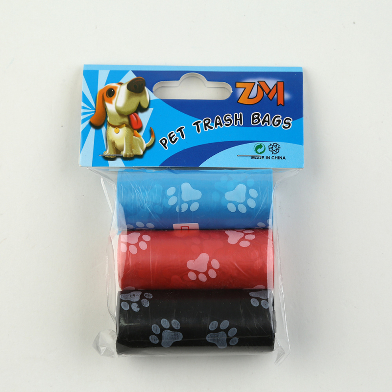 Pungi pentru gunoi de animale de companie cu imprimeu floral, rulou continuu, plastic gros, ambalaj cu mai multe role, pentru utilizare în exterior