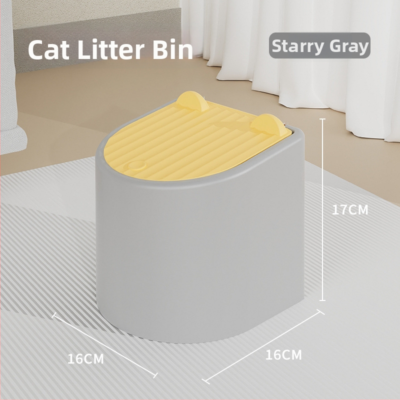 Lopată manuală pentru nisip de pisică, cu capac și coș pentru gunoi anti-miros