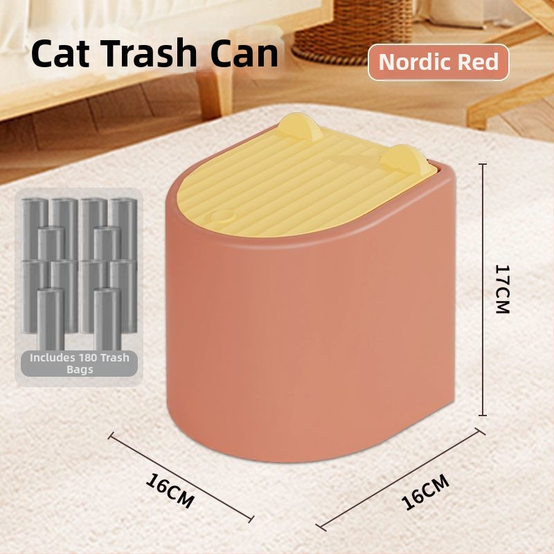 Lopată manuală pentru nisip de pisică, cu capac și coș pentru gunoi anti-miros