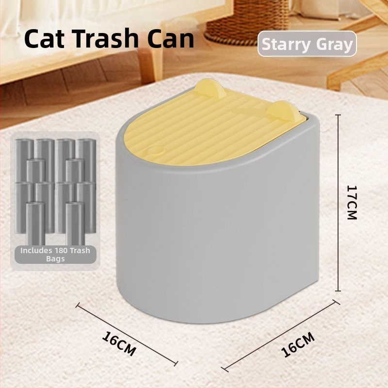 Lopată manuală pentru nisip de pisică, cu capac și coș pentru gunoi anti-miros