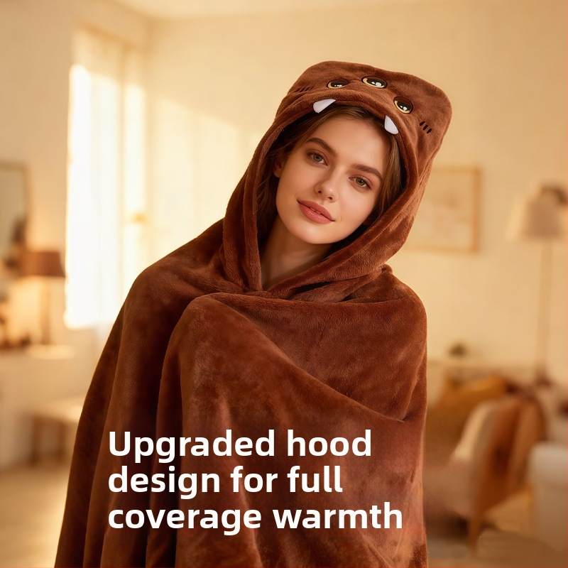 Κουβέρτα με κουκούλα Xiaozhi Benjia - πολυεστέρας, 400 γρ, προσαρμογή, στυλ καρτούν