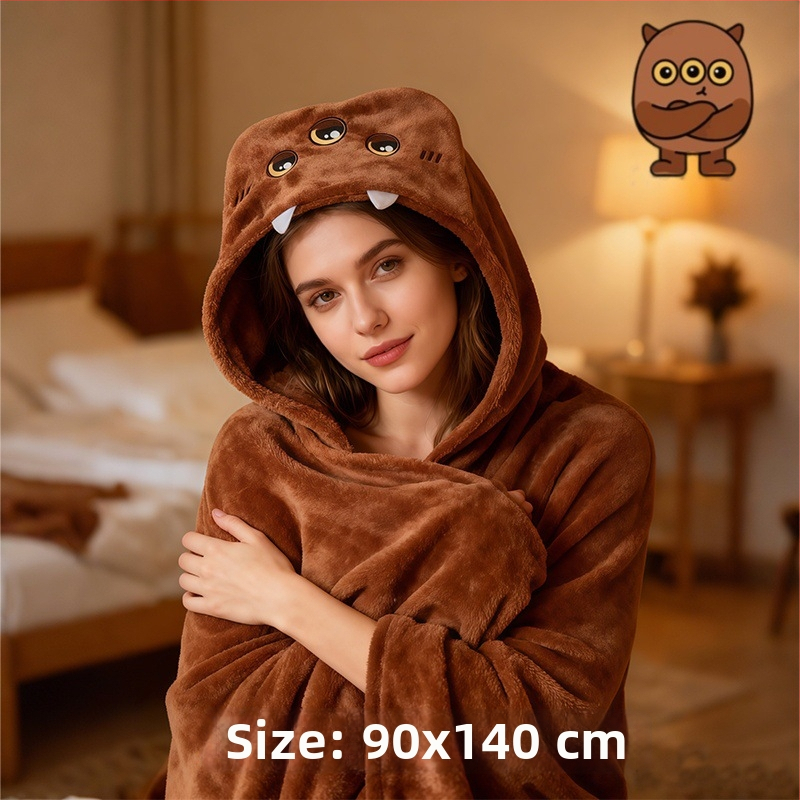 Κουβέρτα με κουκούλα Xiaozhi Benjia - πολυεστέρας, 400 γρ, προσαρμογή, στυλ καρτούν
