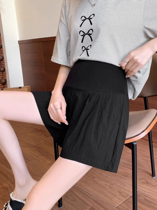 Trudničke šortse za ljeto, tanak ice silk materijal, duljina ¾, podrška za trbuh, udobna odjeća za trudnoću