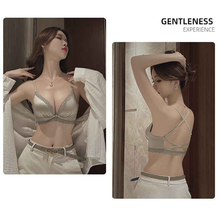 Μπουζί με μπροστινό κούμπωμα για μικρό στήθος – push-up, κατά της χαλάρωσης, χωρίς κενά καλύμματα, όμορφο πίσω, νάιλον ύφασμα με επένδυση