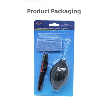 Set curățare obiective 3-în-1 pentru camere și computere: lavetă pentru obiective + lens pen + air blower