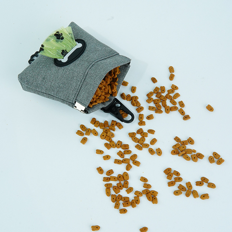 Zberateľ výkalov psa s dávkovačom tašiek a prenosným zásobníkom na pochúťky, Oxford látka, prenosný, rýchly prístup jedným kliknutím, karabína proti strate