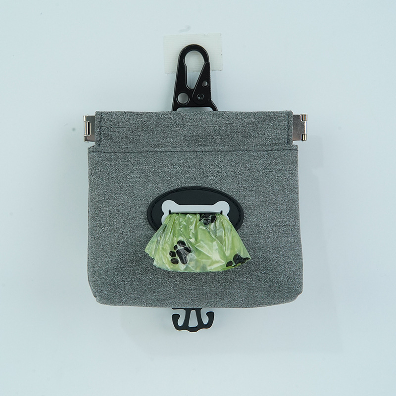Zberateľ výkalov psa s dávkovačom tašiek a prenosným zásobníkom na pochúťky, Oxford látka, prenosný, rýchly prístup jedným kliknutím, karabína proti strate